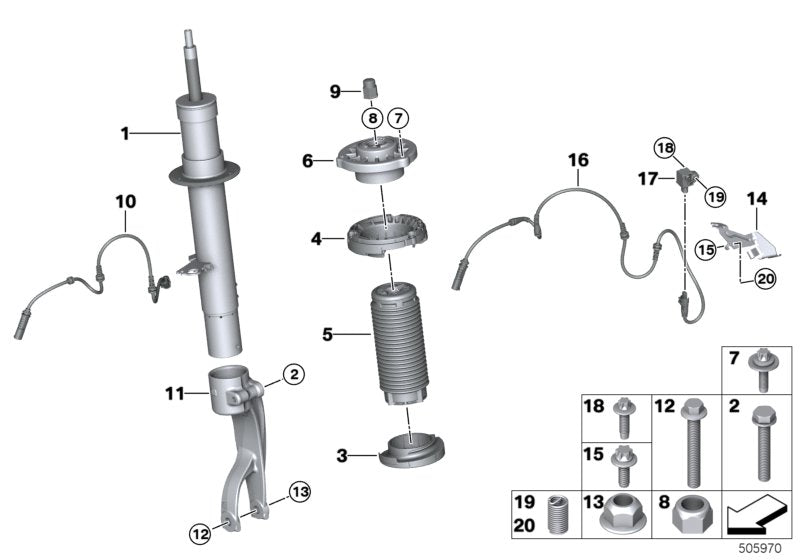 Genuine BMW 37106896439 G05 G06 Spring Strut Front Left Vdc (Inc. X5 & X6 40i) | ML Performance UK UK Car Parts