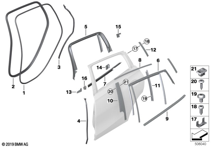 Genuine BMW 51357437792 G06 Trim Window Guide Rail Rear Right (Inc. X6) | ML Performance UK UK Car Parts