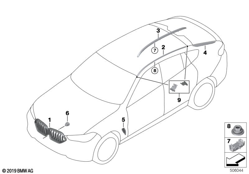 Genuine BMW 51137417885 G05 Roof Rail, Silver, Satin-Finish, Left (Inc. X5) | ML Performance UK UK Car Parts