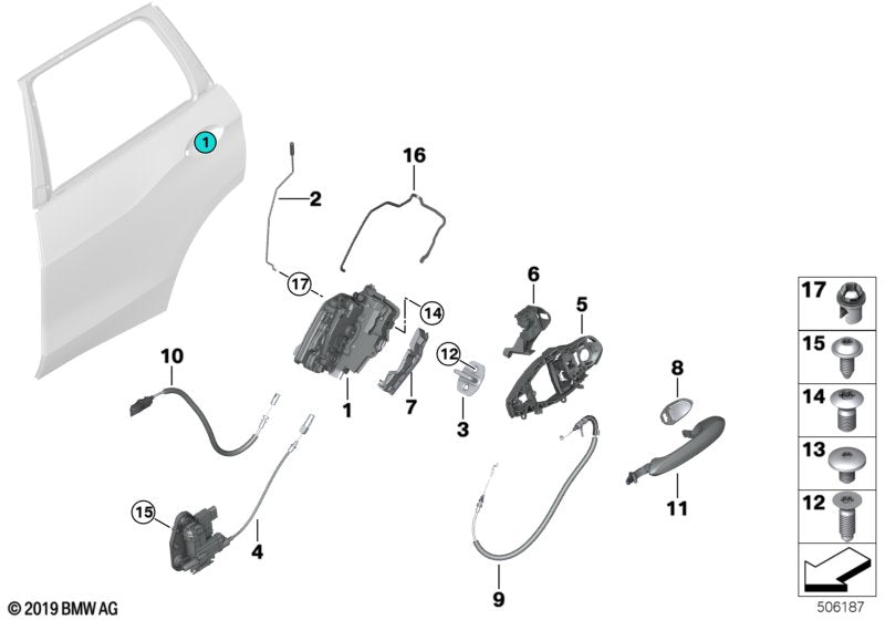 Genuine BMW 51227444675 G07 Automatic Soft Closing, Rear Left (Inc. X7) | ML Performance UK UK Car Parts