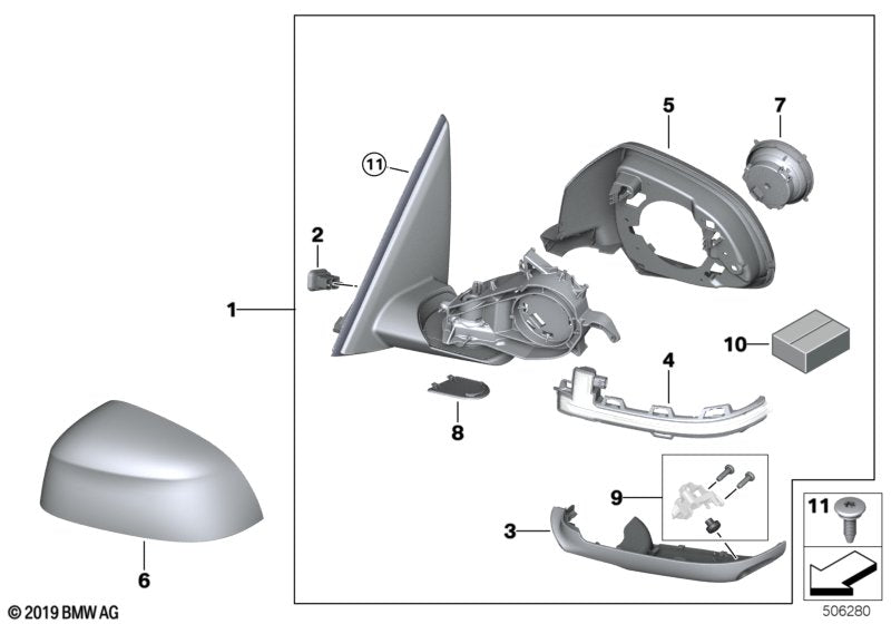 Genuine BMW 51168739197 G07 G05 G06 Ouside Mirror Shroud, Carbon, Left (Inc. X5 & X6 40i) | ML Performance UK UK Car Parts