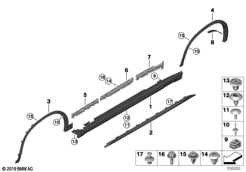 Genuine BMW 51777426448 F39 Support Strip, Rocker Panel, Right Front (Inc. X2) | ML Performance UK UK Car Parts