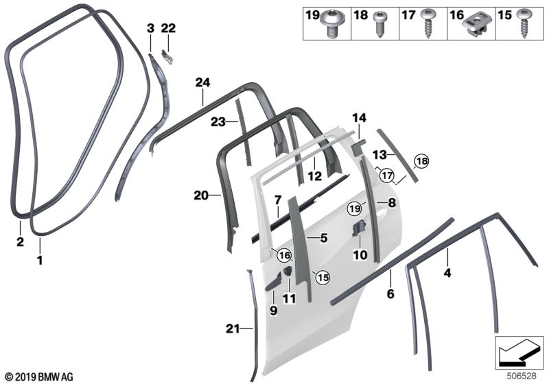 Genuine BMW 51357444112 G07 Finisher Window Frame Top Rr Door SHADOWLINE (Inc. X7) | ML Performance UK UK Car Parts