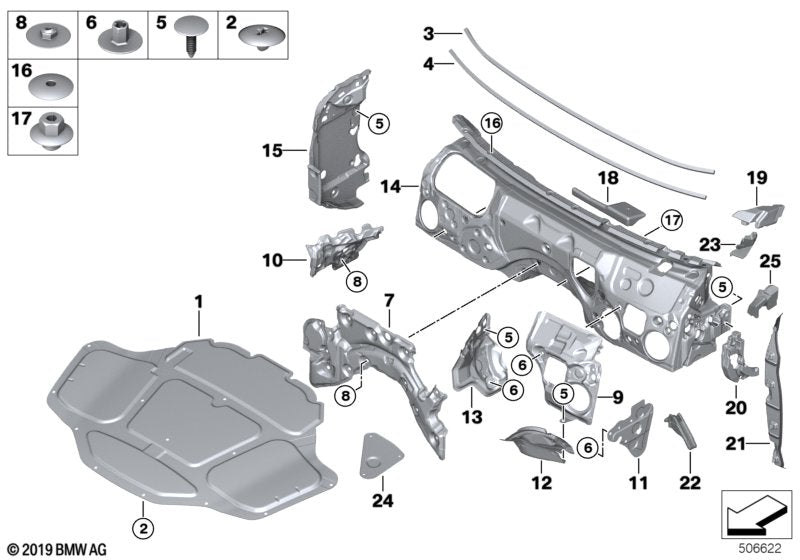 Genuine BMW 51487352223 G30 Seal, A-Pillar, Left (Inc. 540i, 530dX & 518d) | ML Performance UK UK Car Parts