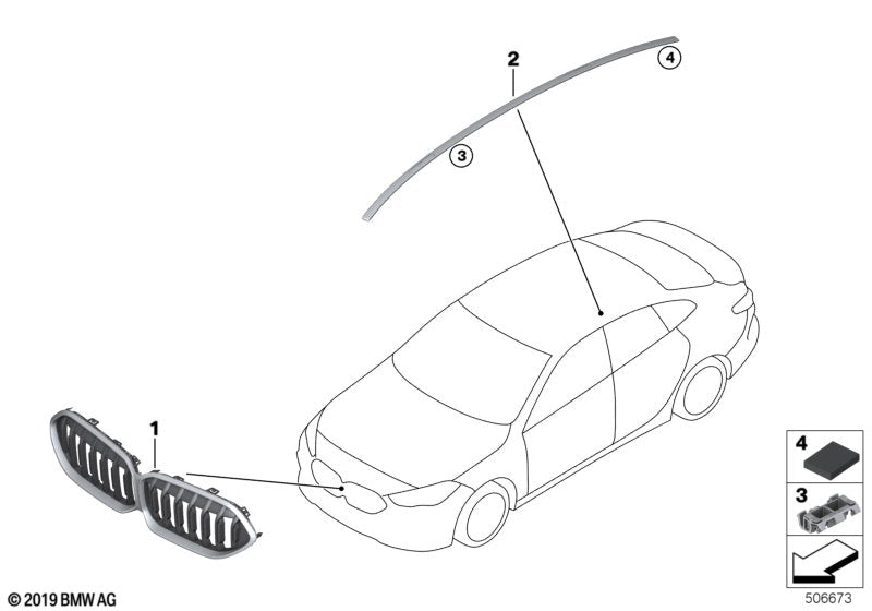 Genuine BMW 51137483123 F44 Molding, Roof Railing Left (Inc. 228iX, 220d & 218i) | ML Performance UK UK Car Parts