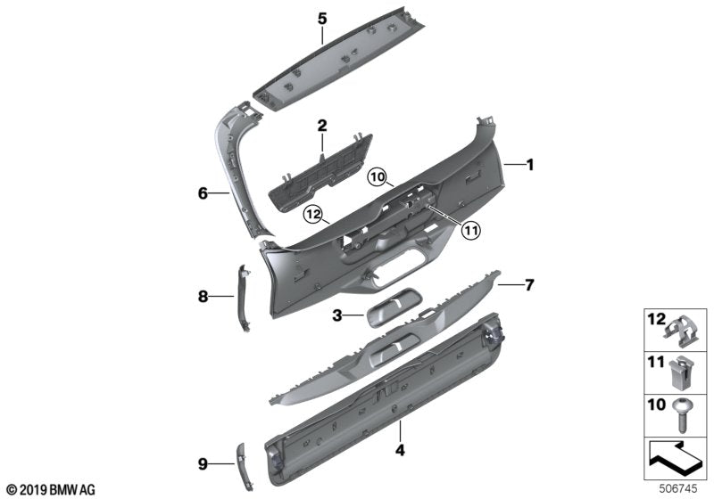 Genuine BMW 51497481252 G07 Lower Tail Lid Trim Panel BLACK (Inc. X7) | ML Performance UK UK Car Parts