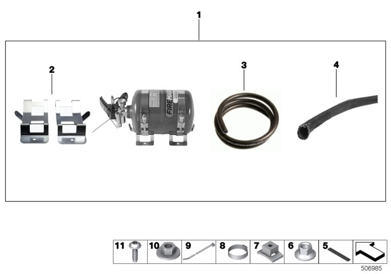 Genuine BMW 65728327185 Fire Extinguisher KIT ZERO 360 (Inc. M235i Racing & M4 GT4) | ML Performance UK UK Car Parts