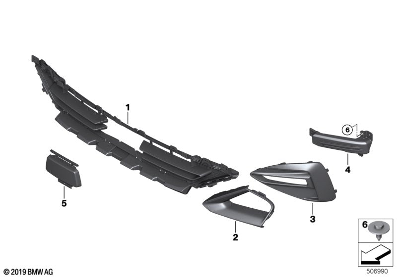 Genuine BMW 51117478674 F44 Grate Center Closed (Inc. 218i & 220d) | ML Performance UK UK Car Parts