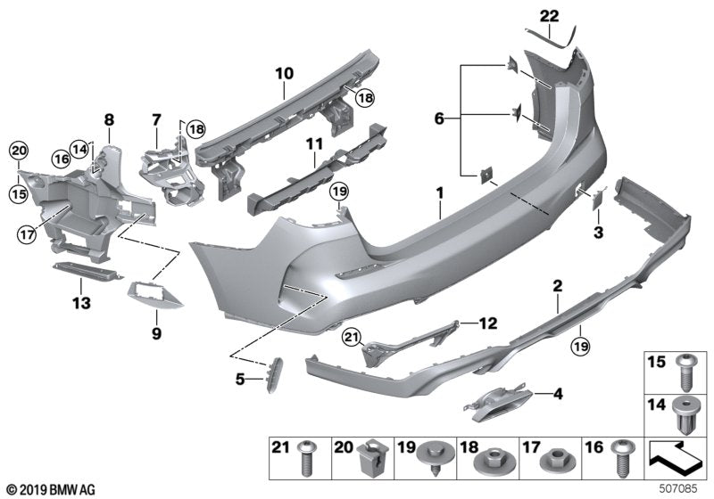 Genuine BMW 51128080943 F44 Bumper Trim Panel, Primed, Rear MSP PDC (Inc. 228iX, 220d & 218i) | ML Performance UK UK Car Parts