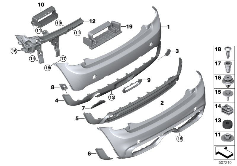 Genuine BMW 51127403266 F55 Pdc Holder Outside Right (Inc. One First, Cooper D & One D) | ML Performance UK UK Car Parts