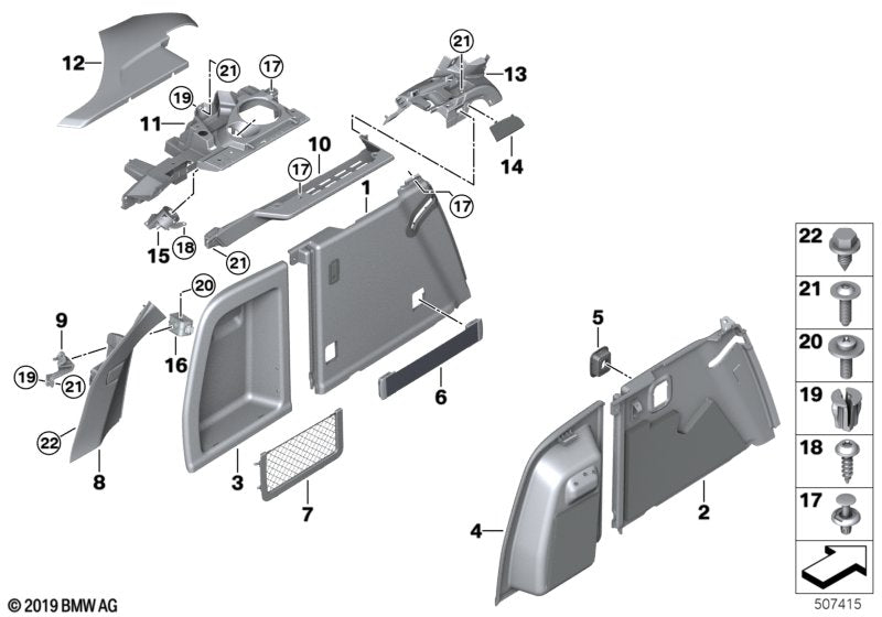 Genuine BMW 51477481921 Cover, Belt Outlet, Left SCHWARZ (Inc. X4) | ML Performance UK UK Car Parts