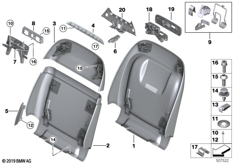 Genuine BMW 52107938704 G07 G05 G06 Convenience Trim Top Right ELFENBEINWEISS (Inc. X5 & X6 40i) | ML Performance UK UK Car Parts