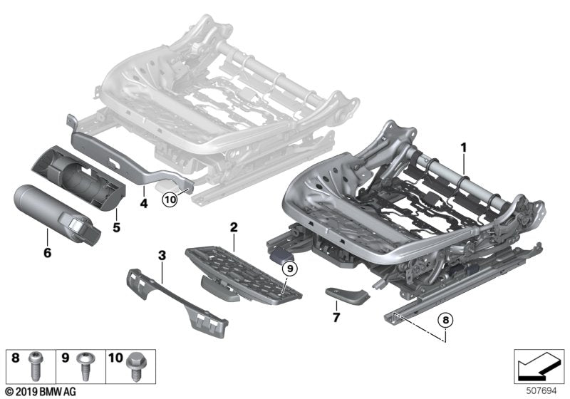 Genuine BMW 52107414615 G21 G20 G01 Backrest Frame, Left (Inc. X4 20dX, 330dX & 320dX) | ML Performance UK UK Car Parts