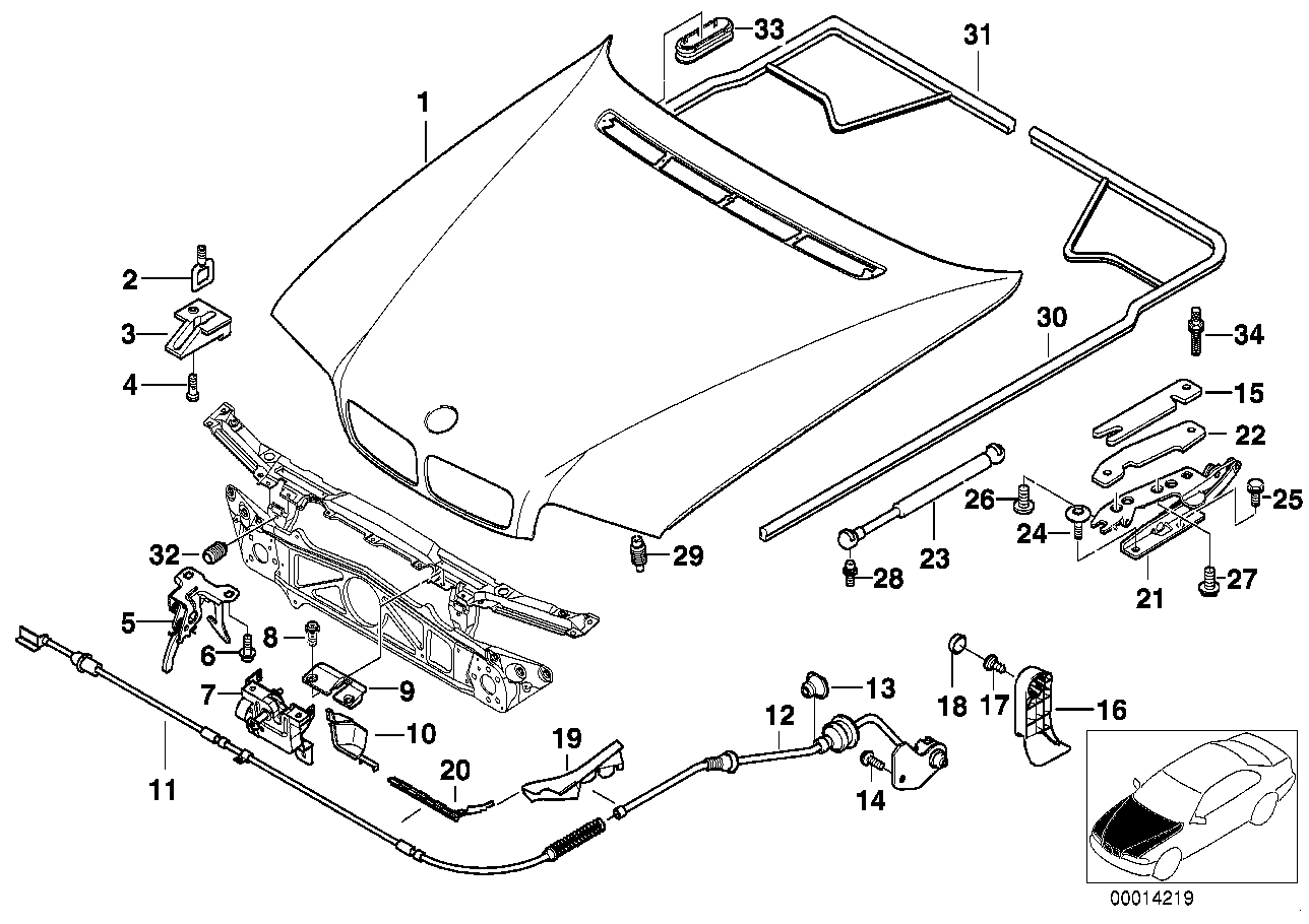 Genuine BMW 51238171527 E38 Left Lower Part Of Hood Lock (Inc. 735i, 735iL & 750iLS) | ML Performance UK UK Car Parts