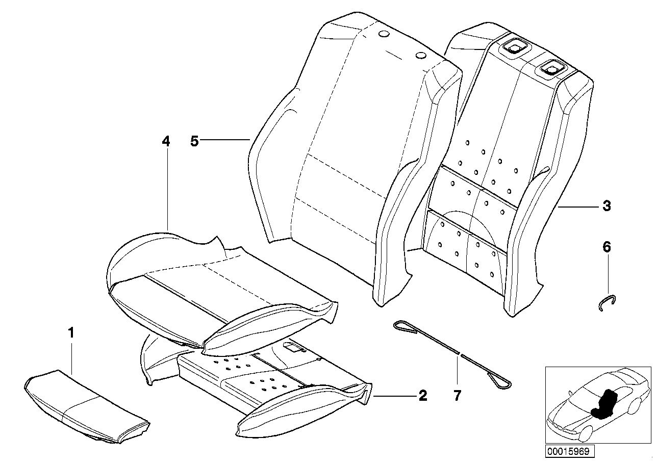 Genuine BMW 52107045754 E46 Seat Cover Cloth ANTHRAZIT (Inc. 330xi, 320d & 316i 1.9) | ML Performance UK UK Car Parts