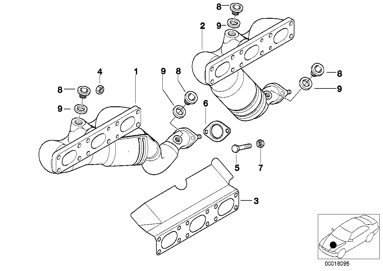 Genuine BMW 18407518676 E83 E36 E46 Rp-Exhaust Manifold With Catalytic Conv. ZYL. 4-6 (Inc. Z4 3.0i, 330i & 330xi)