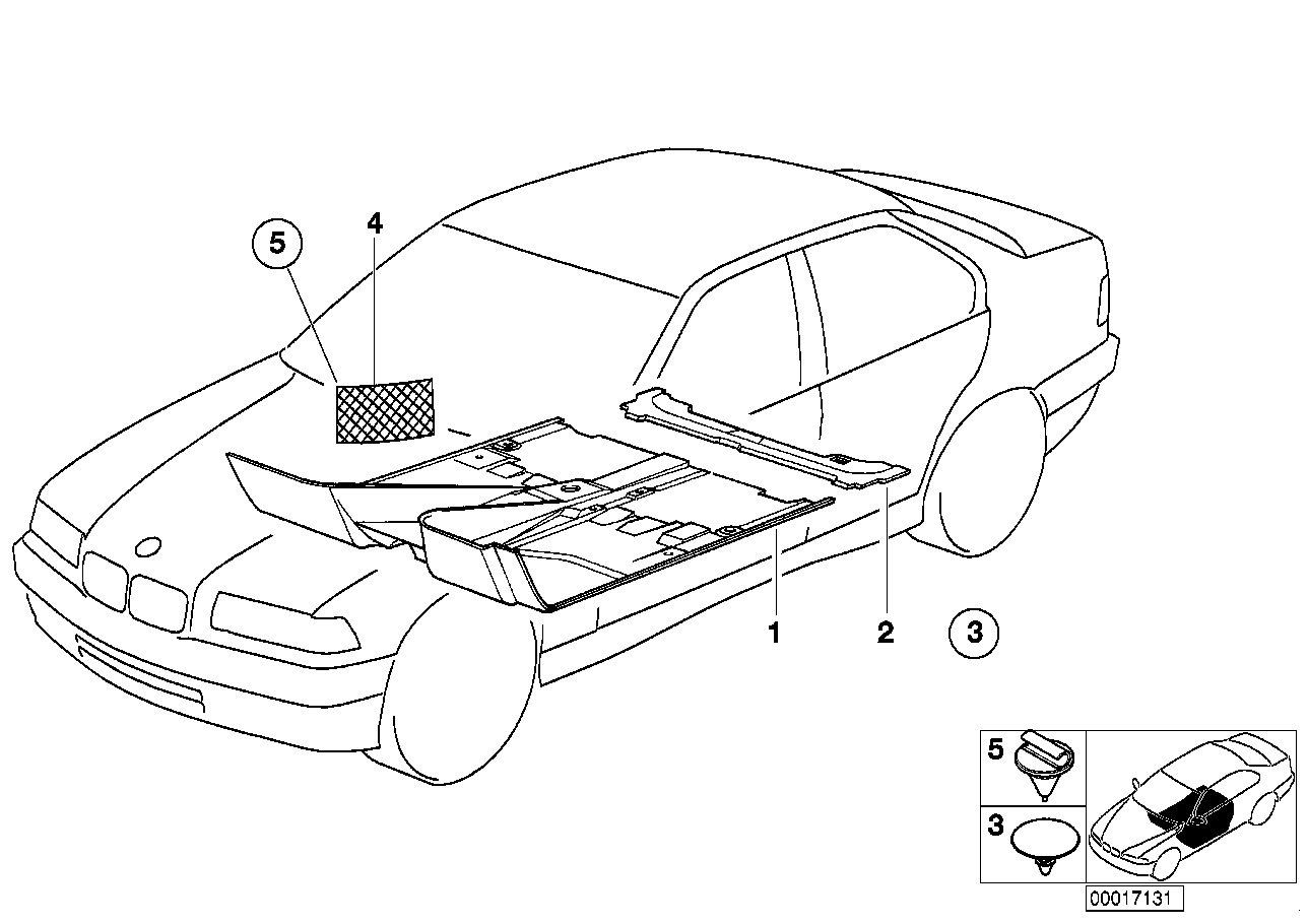 Genuine BMW 51478130450 E36 Floor Covering Rear ANTHRAZIT (Inc. 325tds, 325td & 325i) | ML Performance UK UK Car Parts