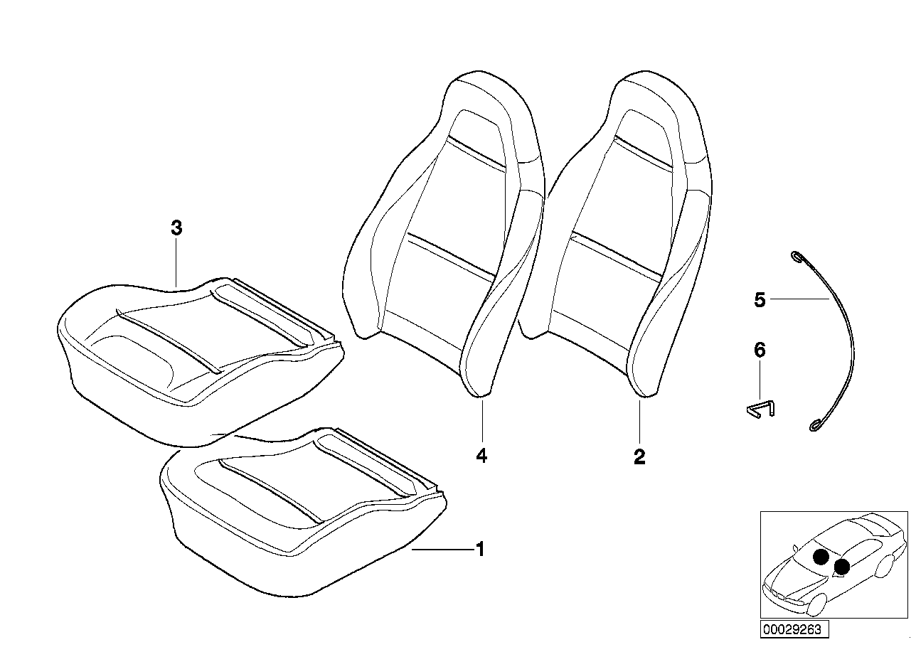 Genuine BMW 52108410299 E36 Cover Backrest, Leather O2SW,Q8SW SCHW. (Inc. Z3 2.8 & Z3 3.0i) | ML Performance UK UK Car Parts