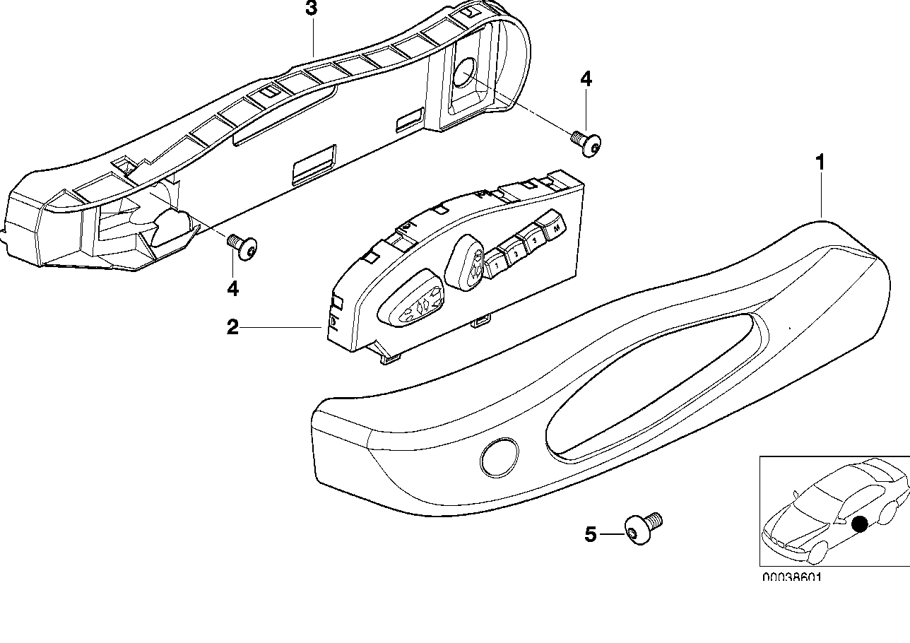 Genuine BMW 52108255378 E46 E64 Actuation Unit Right (Inc. 630i, 330Cd & 320Cd) | ML Performance UK UK Car Parts