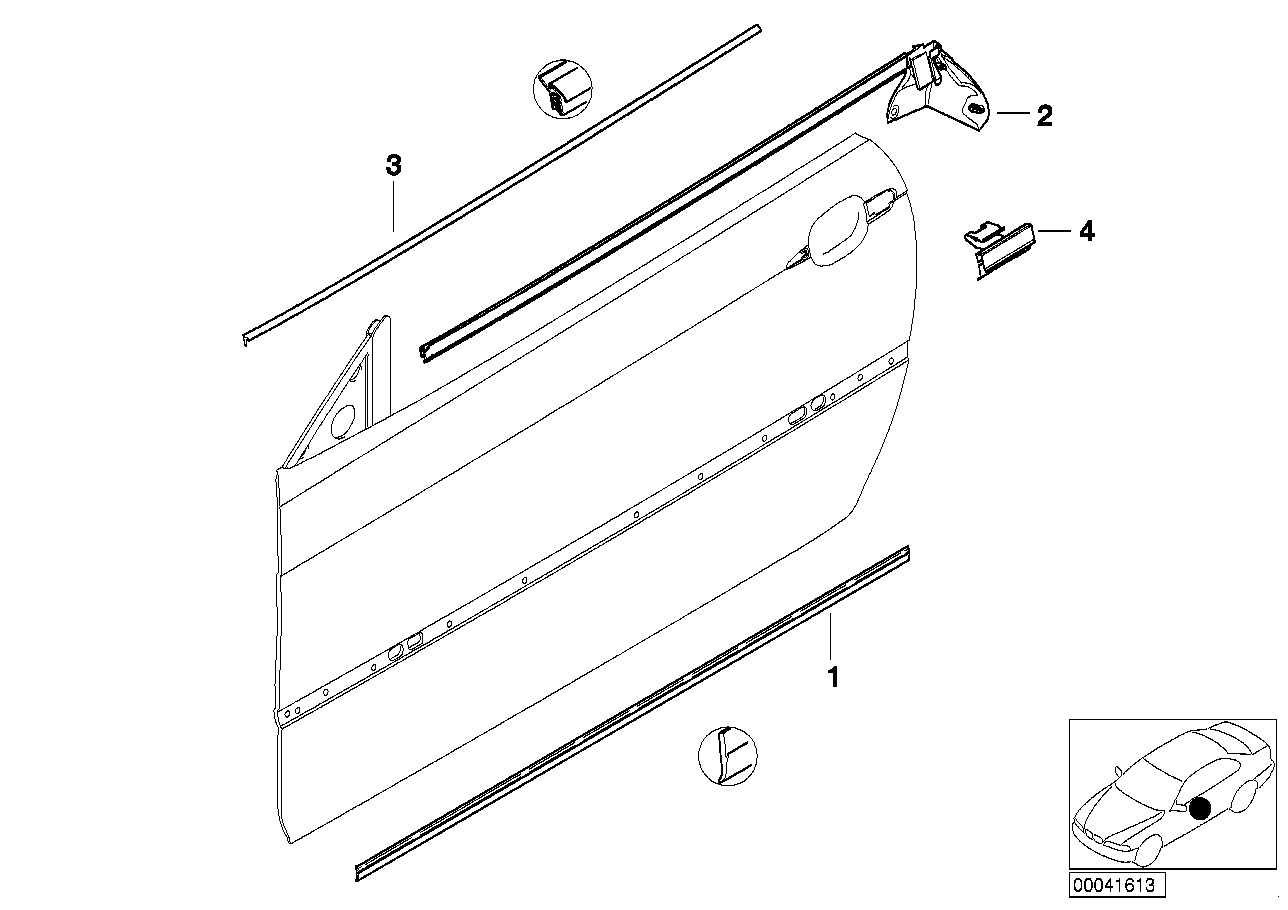 Genuine BMW 51328227626 E46 Outer Weatherstrip, Right SCHWARZ (Inc. 330Ci, 320Ci & 316Ci)