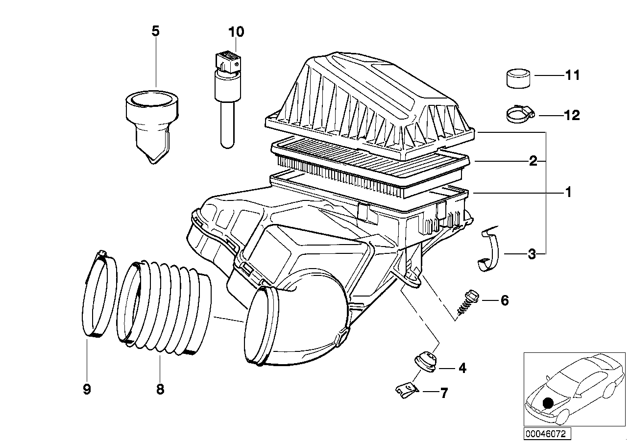 Genuine BMW 13711704008 E31 Intake Muffler Right (Inc. 850Ci) | ML Performance UK UK Car Parts