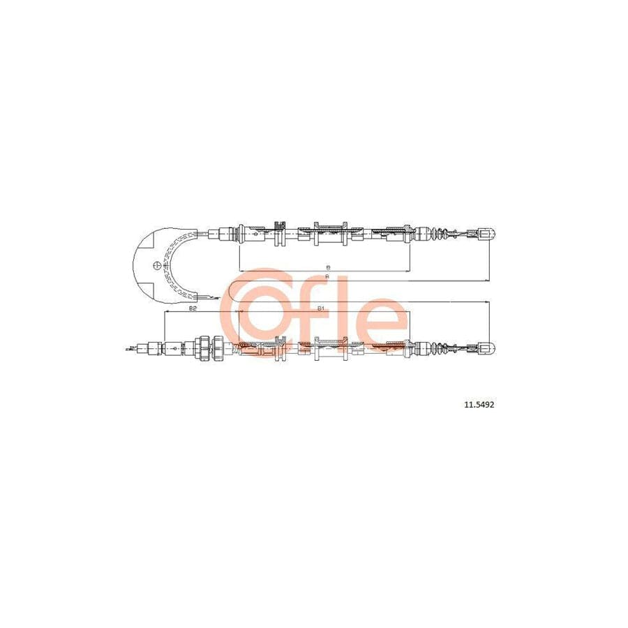 Cofle 11.5492 Hand Brake Cable For Ford Scorpio