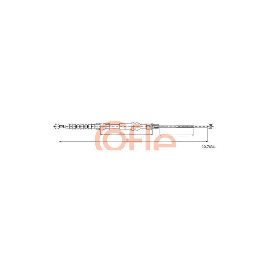 Cofle 92.10.7434 Hand Brake Cable For VW Caddy