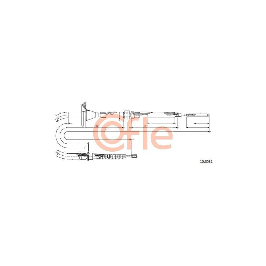 Cofle 92.10.8531 Hand Brake Cable For Saab 900