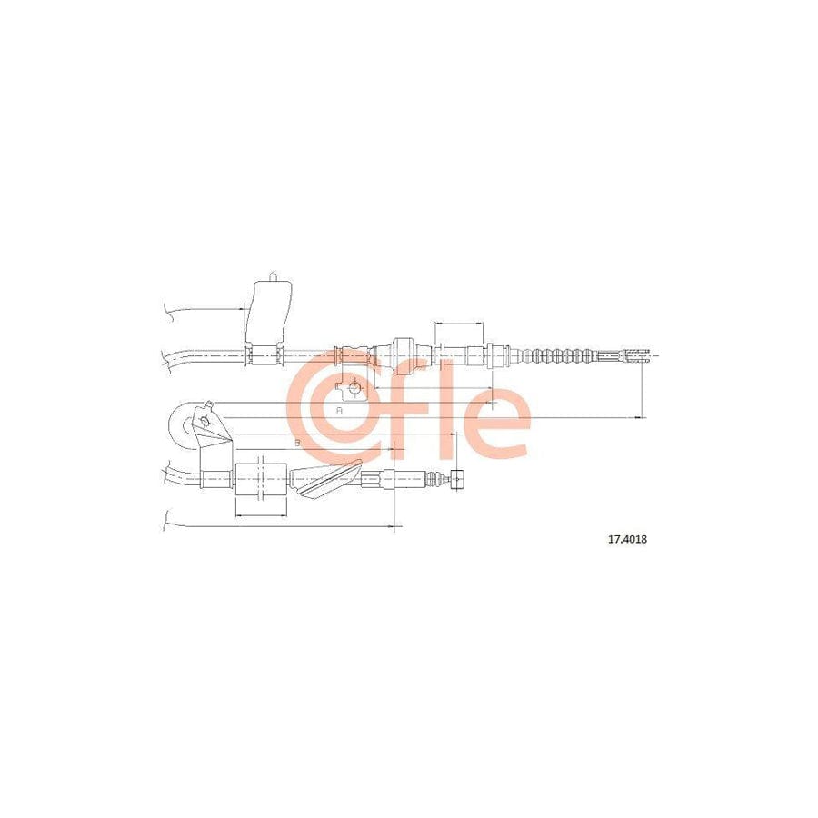 Cofle 17.4018 Hand Brake Cable For Honda Civic