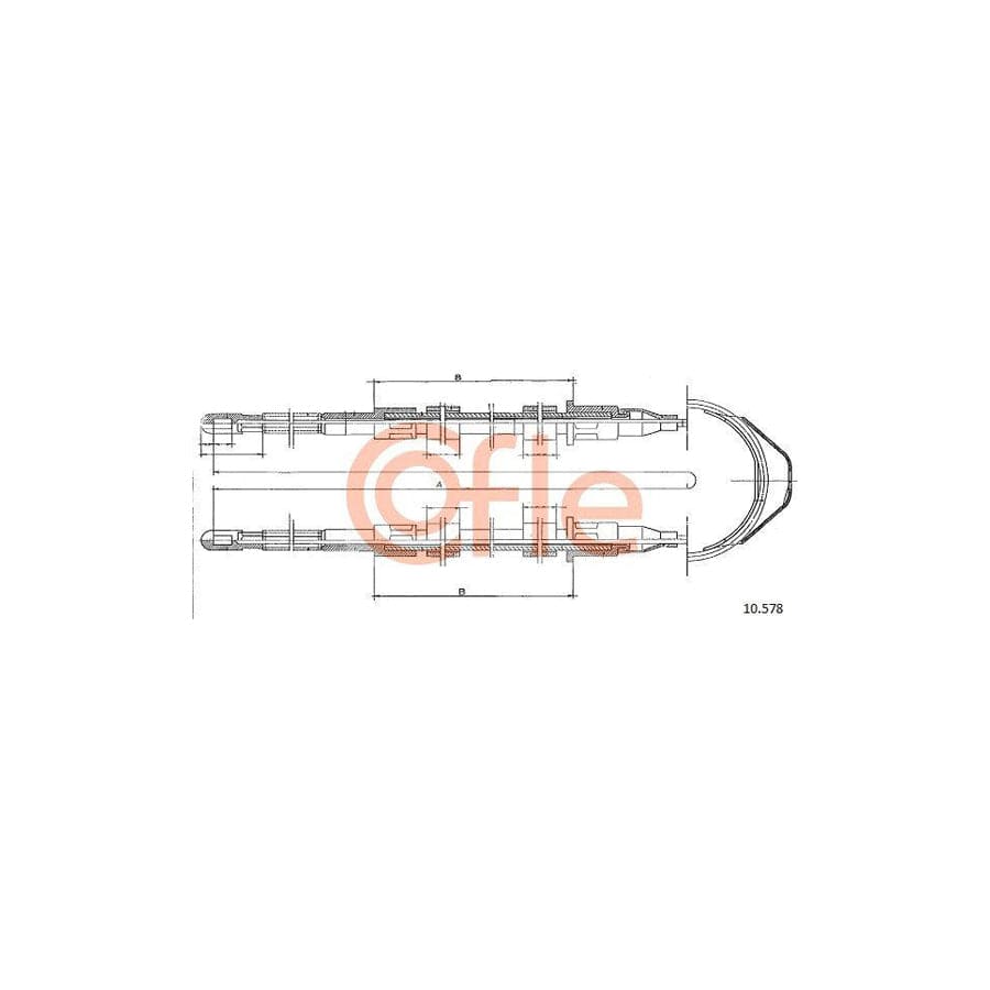 Cofle 92.10.578 Hand Brake Cable For Opel Rekord