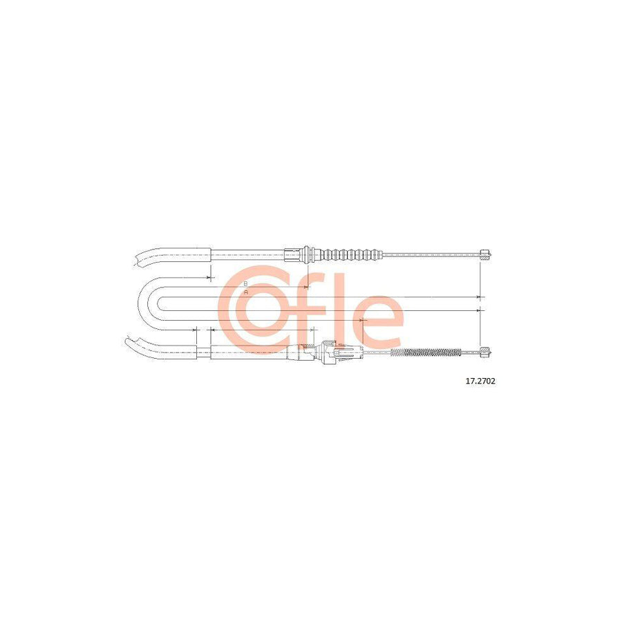 Cofle 17.2702 Hand Brake Cable For VW Passat