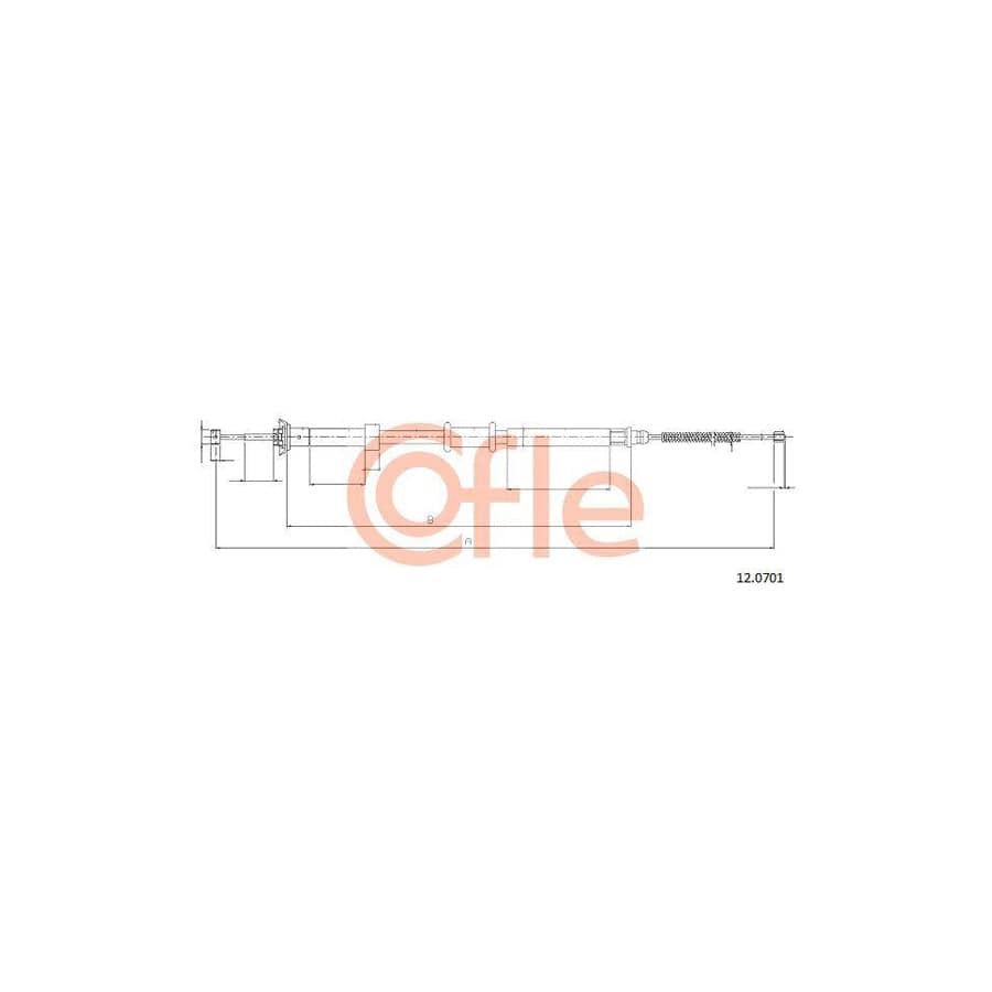 Cofle 12.0701 Hand Brake Cable For Fiat Panda Ii Hatchback (169)