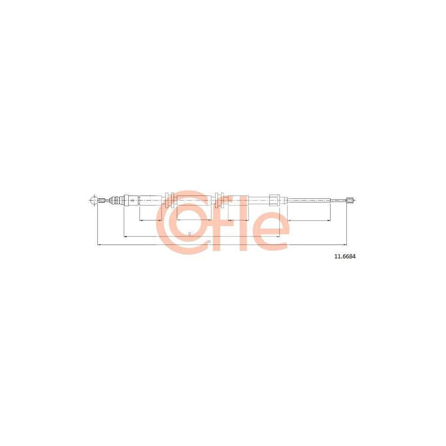 Cofle 11.6684 Hand Brake Cable For Renault Kangoo