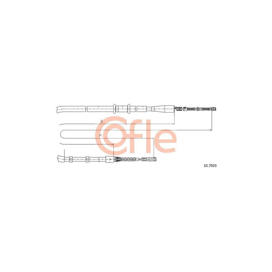 Cofle 92.10.7503 Hand Brake Cable For Audi 80