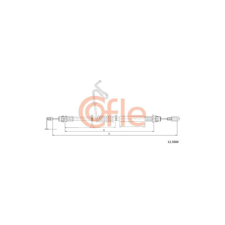 Cofle 11.5684 Hand Brake Cable For Ford Transit Mk6 Van (V347, V348)