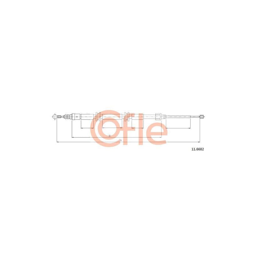 Cofle 11.6682 Hand Brake Cable For Renault Kangoo