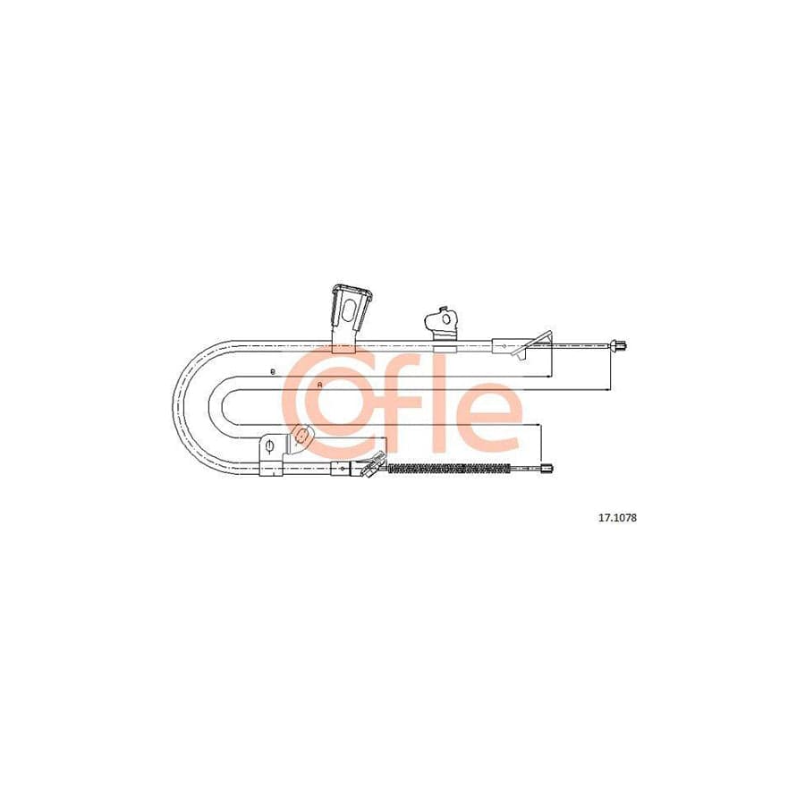 Cofle 92.17.1078 Hand Brake Cable For Toyota Yaris Verso (P2)