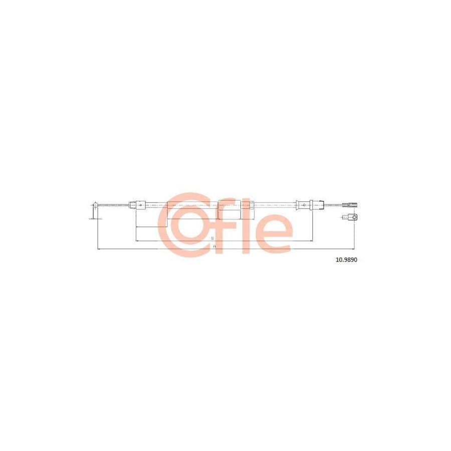 Cofle 10.9860 Hand Brake Cable Suitable For Mercedes-Benz T2/Ln1 Box Body / Estate