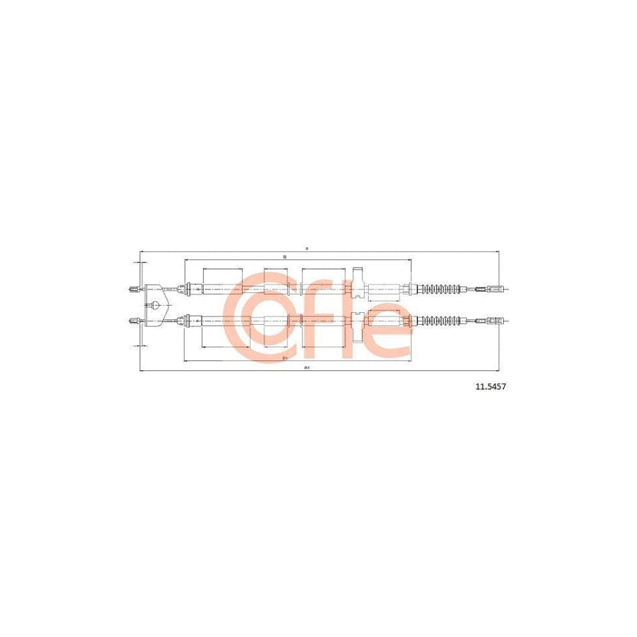 Cofle 92.11.5457 Hand Brake Cable For Ford Fiesta Mk5 Hatchback (Jh1, Jd1, Jh3, Jd3)