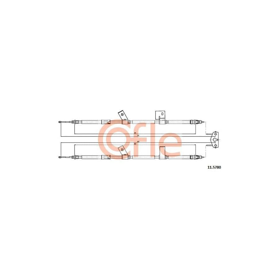 Cofle 11.5780 Hand Brake Cable For Opel Adam (M13)