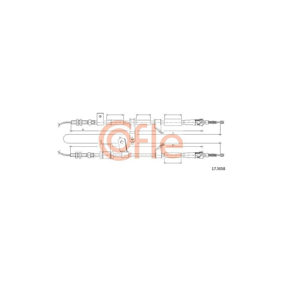 Cofle 17.5058 Hand Brake Cable For Suzuki Wagon R+ I Hatchback (Em)