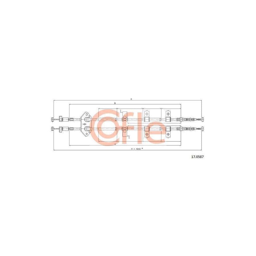 Cofle 92.17.0587 Hand Brake Cable For Mazda 6