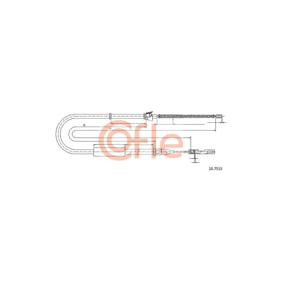 Cofle 10.7515 Hand Brake Cable For Audi A2 (8Z0)