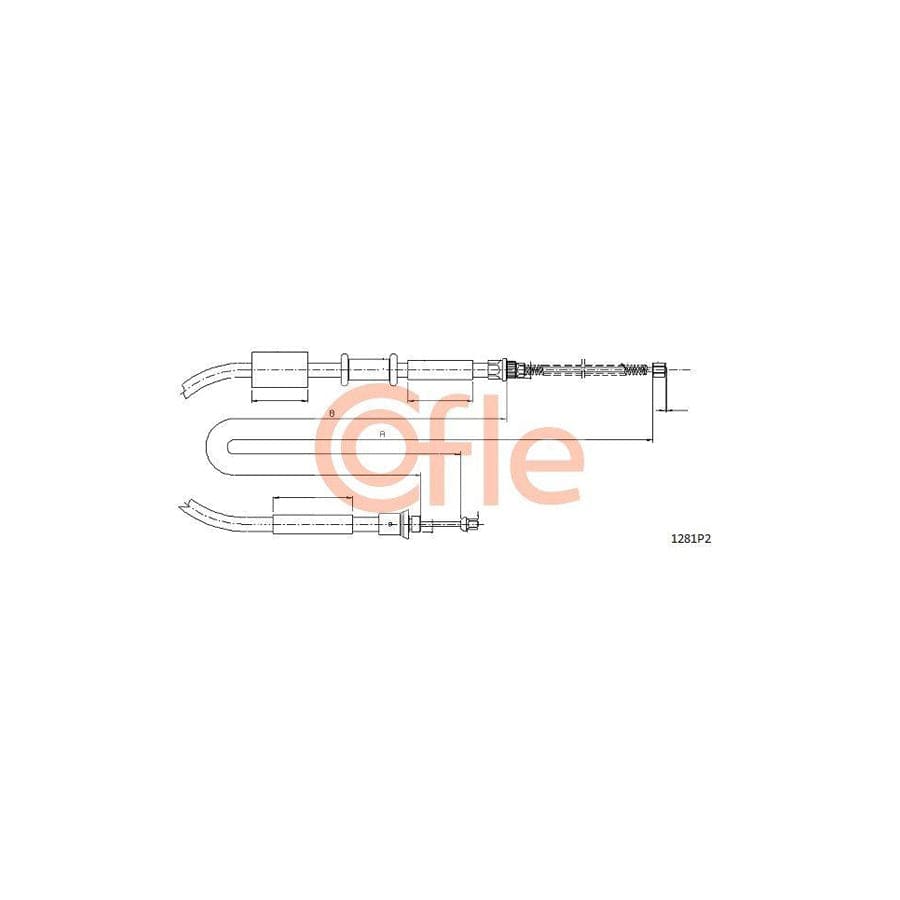 Cofle 1281P2 Hand Brake Cable For Fiat Punto