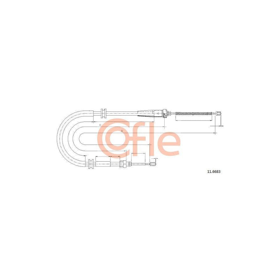 Cofle 92.11.6683 Hand Brake Cable For Renault Kangoo