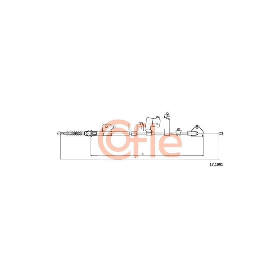 Cofle 92.17.1091 Hand Brake Cable For Toyota Auris