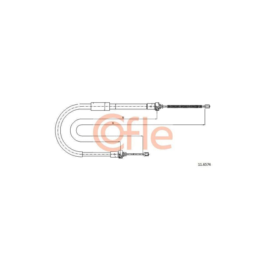 Cofle 11.6574 Hand Brake Cable For Renault Clio