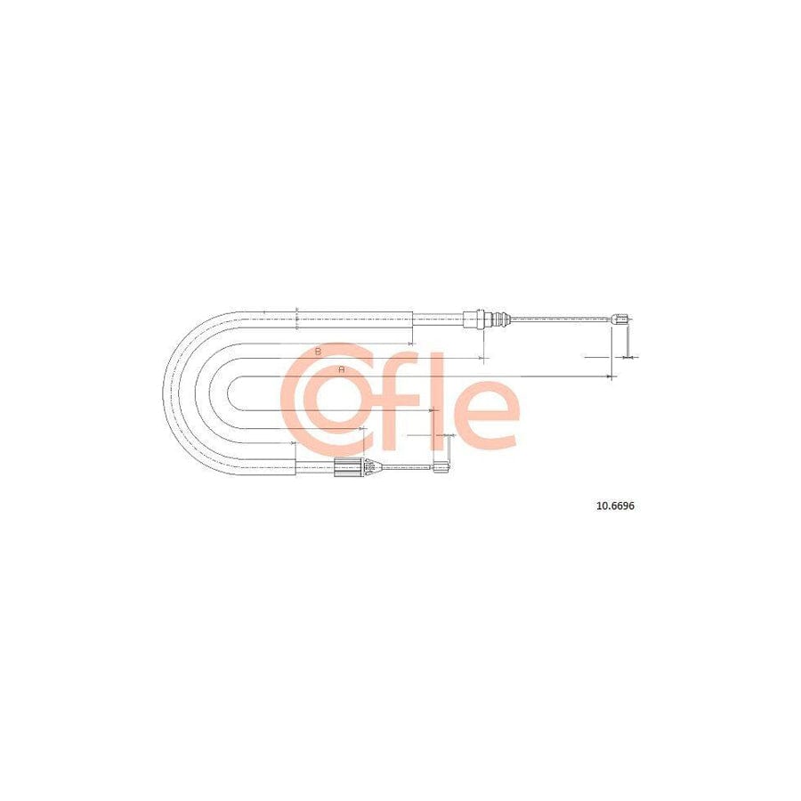 Cofle 10.6696 Hand Brake Cable For Renault Megane