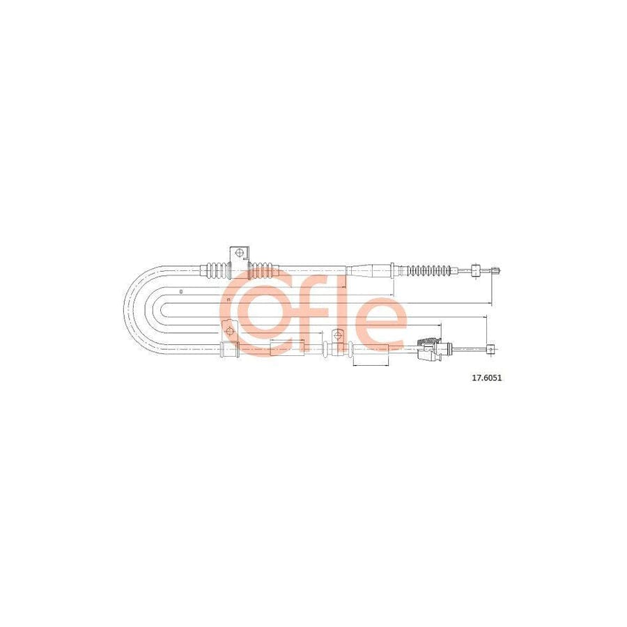 Cofle 17.6051 Hand Brake Cable For Kia Cerato