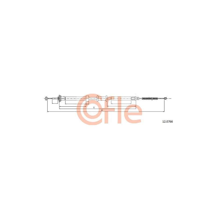 Cofle 12.0766 Hand Brake Cable For Fiat Panda Iii Hatchback (312, 319)